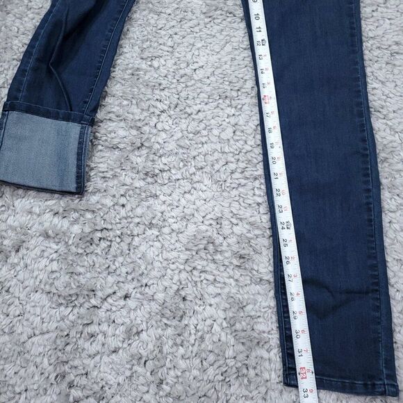 Prana Kara Rolled Skinny Jeans Indigo Blue Size 4 27 Stretch Cuffed Low Rise - Picture 10 of 12